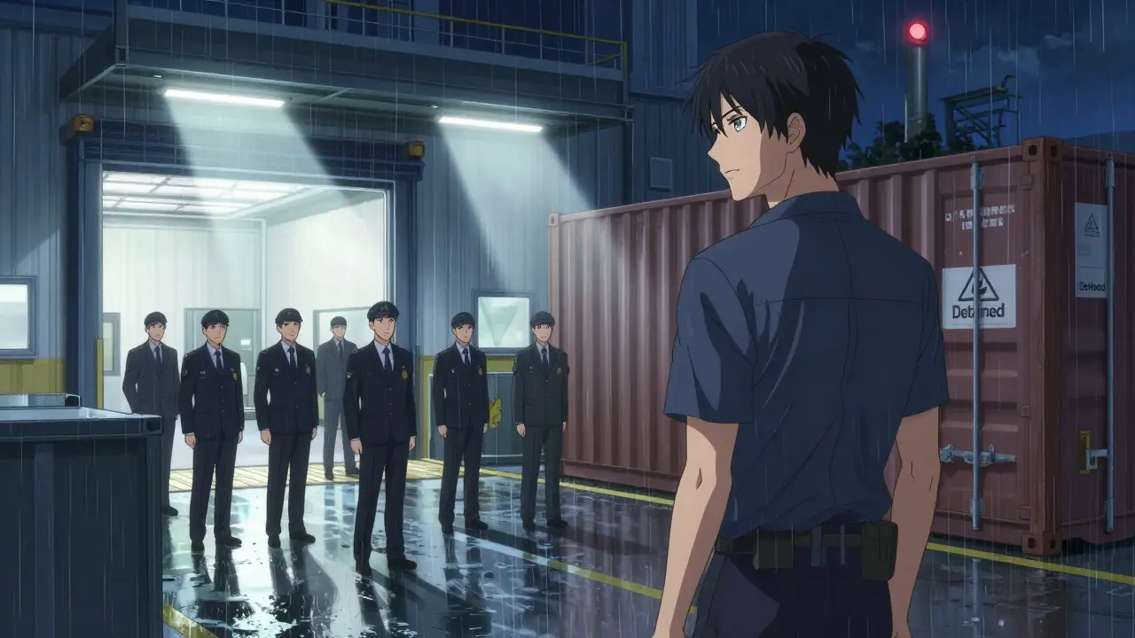 Foreign manufacturer facing unannounced FDA inspectors at a shipping port