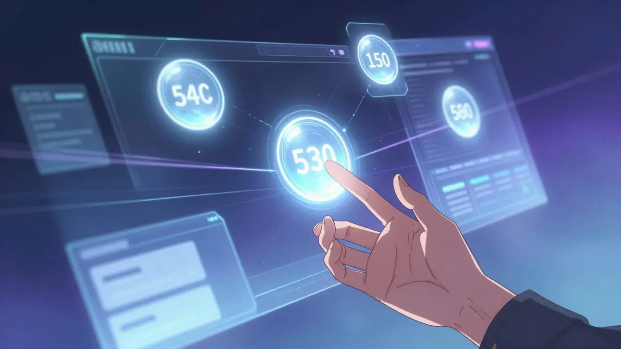 Bishounen style hand selecting a glowing price option in abstract space